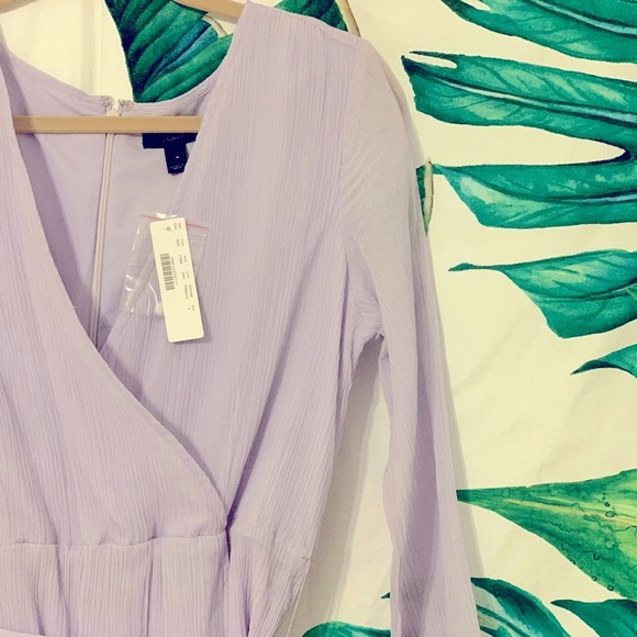 J Crew Point Sur Crinkle Cotton Faux Wrap Dress Lavender Periwinkle Small - Picture 7 of 8